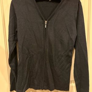 Women’s L Cobmex Navy Blue Zippered Cardigan